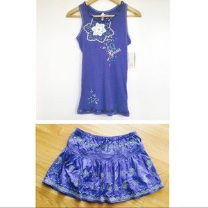 NEW Guess Embroidered Skirt & Tank Top Set